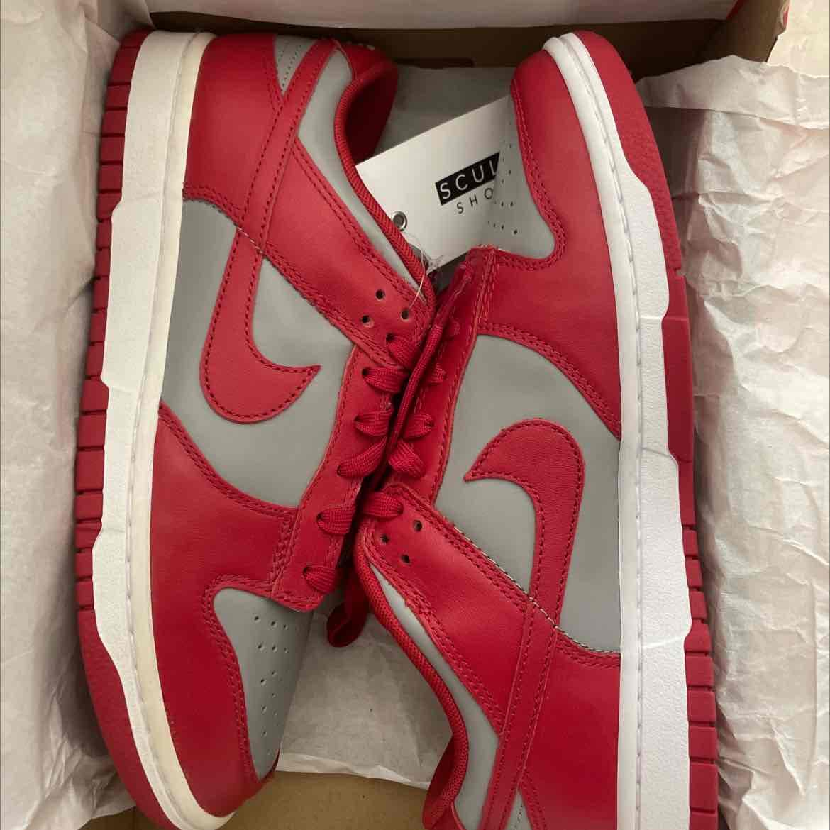 Nike Dunk Low Gray/Red Size 9.5