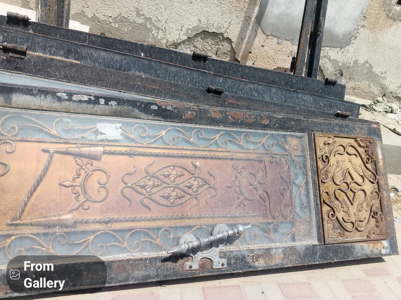 عدد 2باب حوش حديد متين مع الزجاج — 2